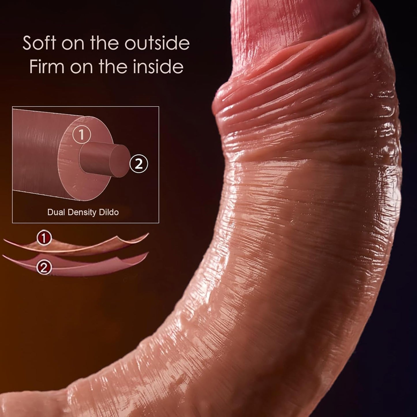 LifeLike 7.8" Dual-Layer Realistic Silicone Dildo