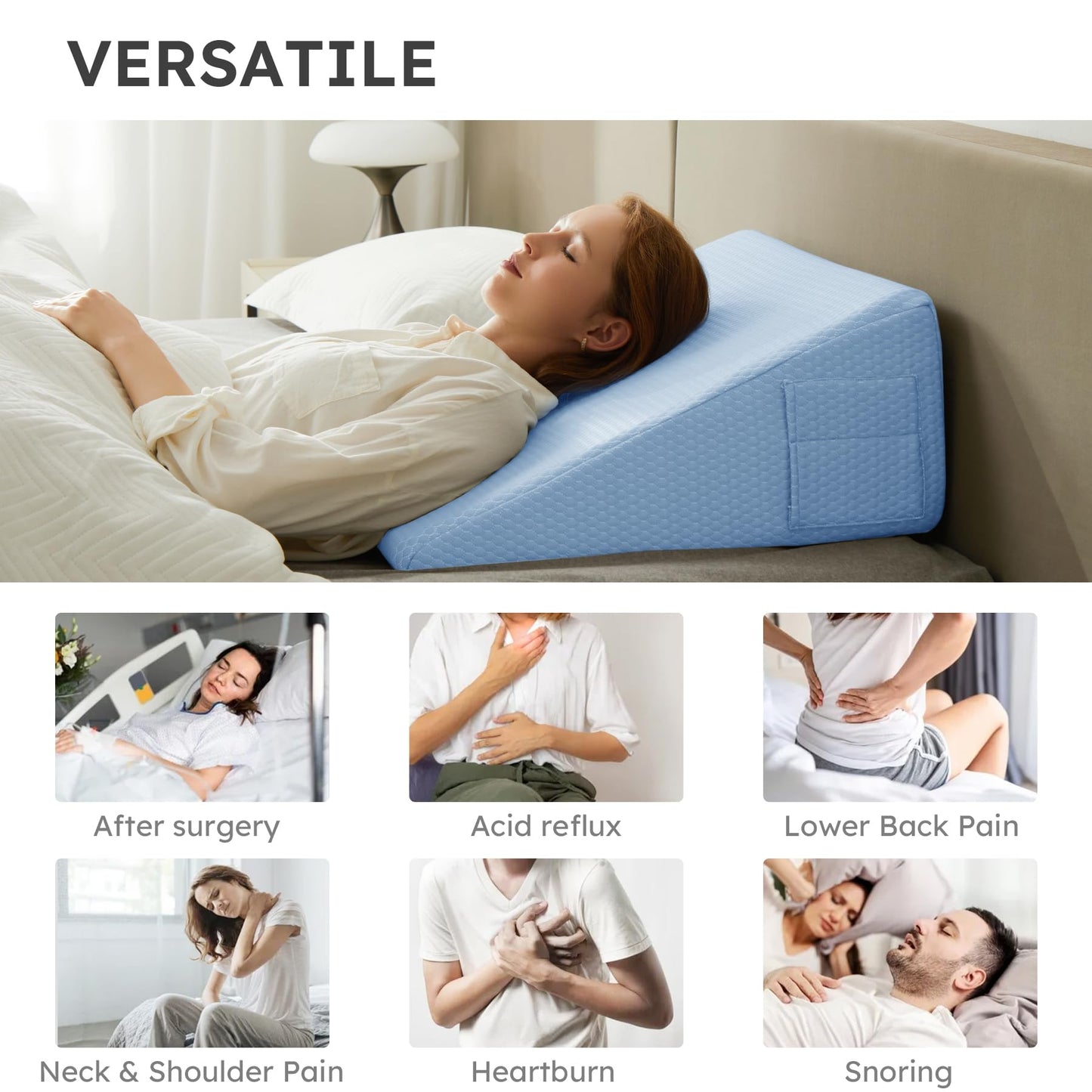 Oreiller de soutien intime pour couples bleu clair