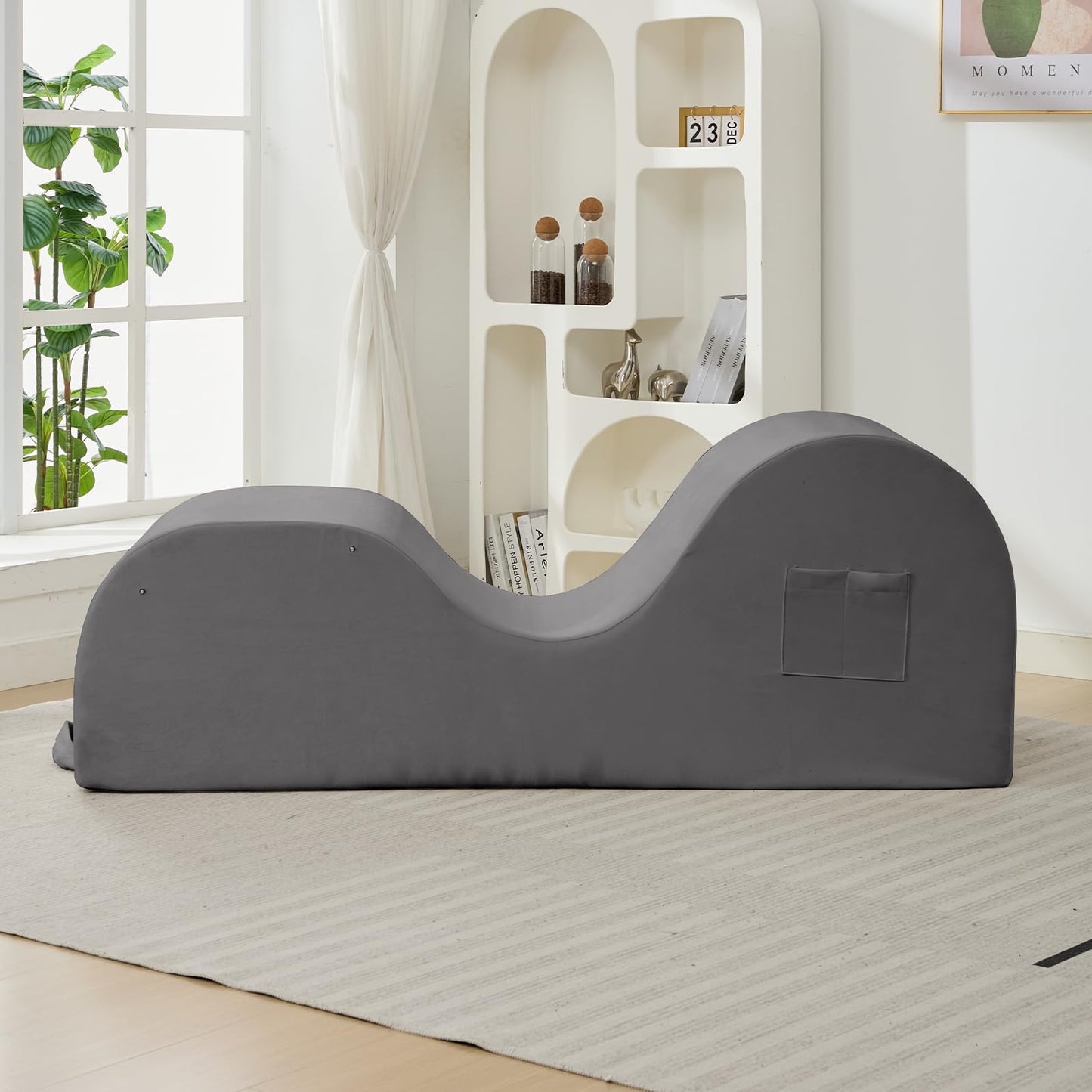Chaise longue de apoyo íntimo gris claro