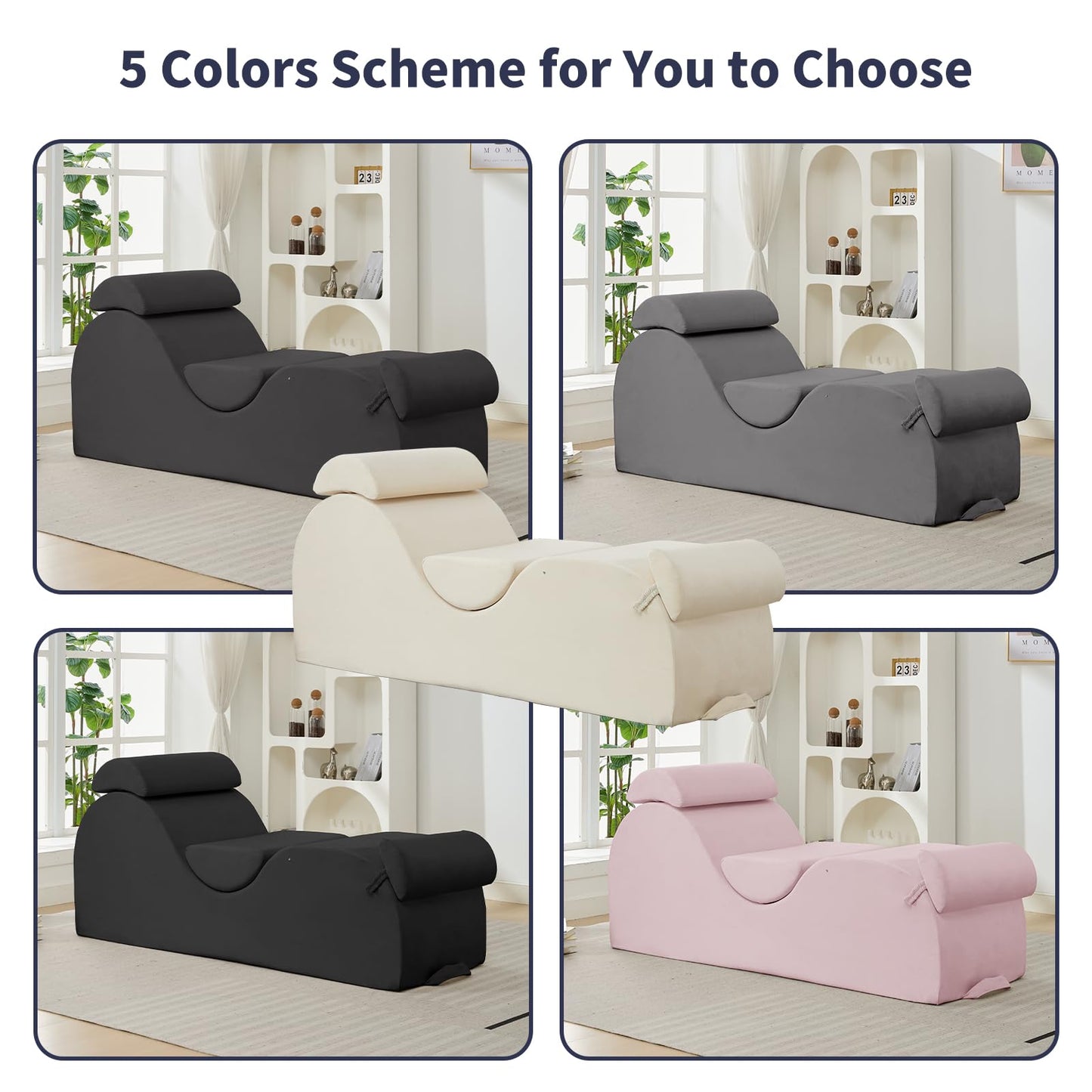 Chaise longue de apoyo íntimo gris claro
