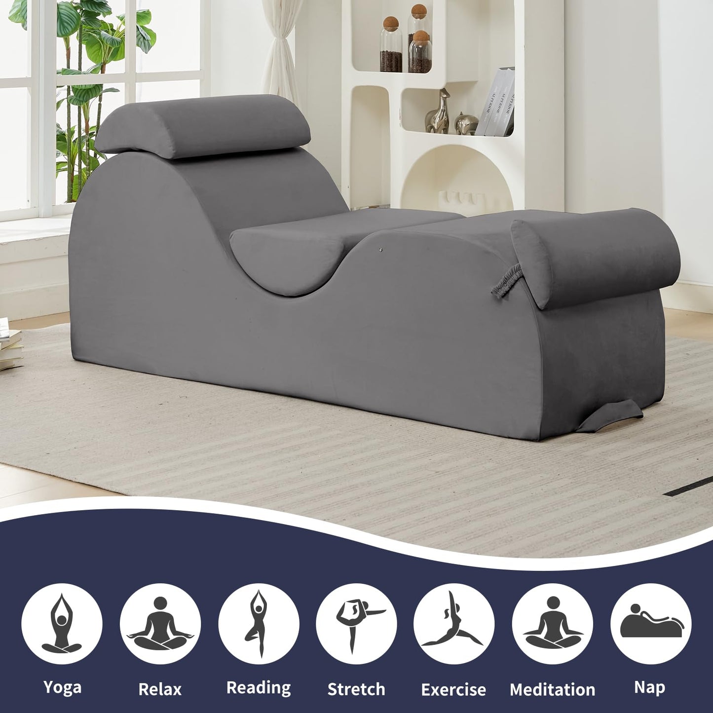 Chaise longue de apoyo íntimo gris claro