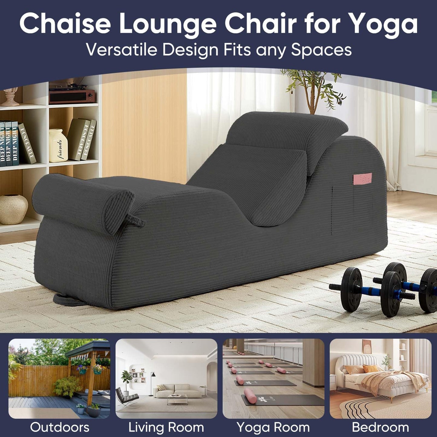 Fauteuil de salon intime en gros velours côtelé gris clair