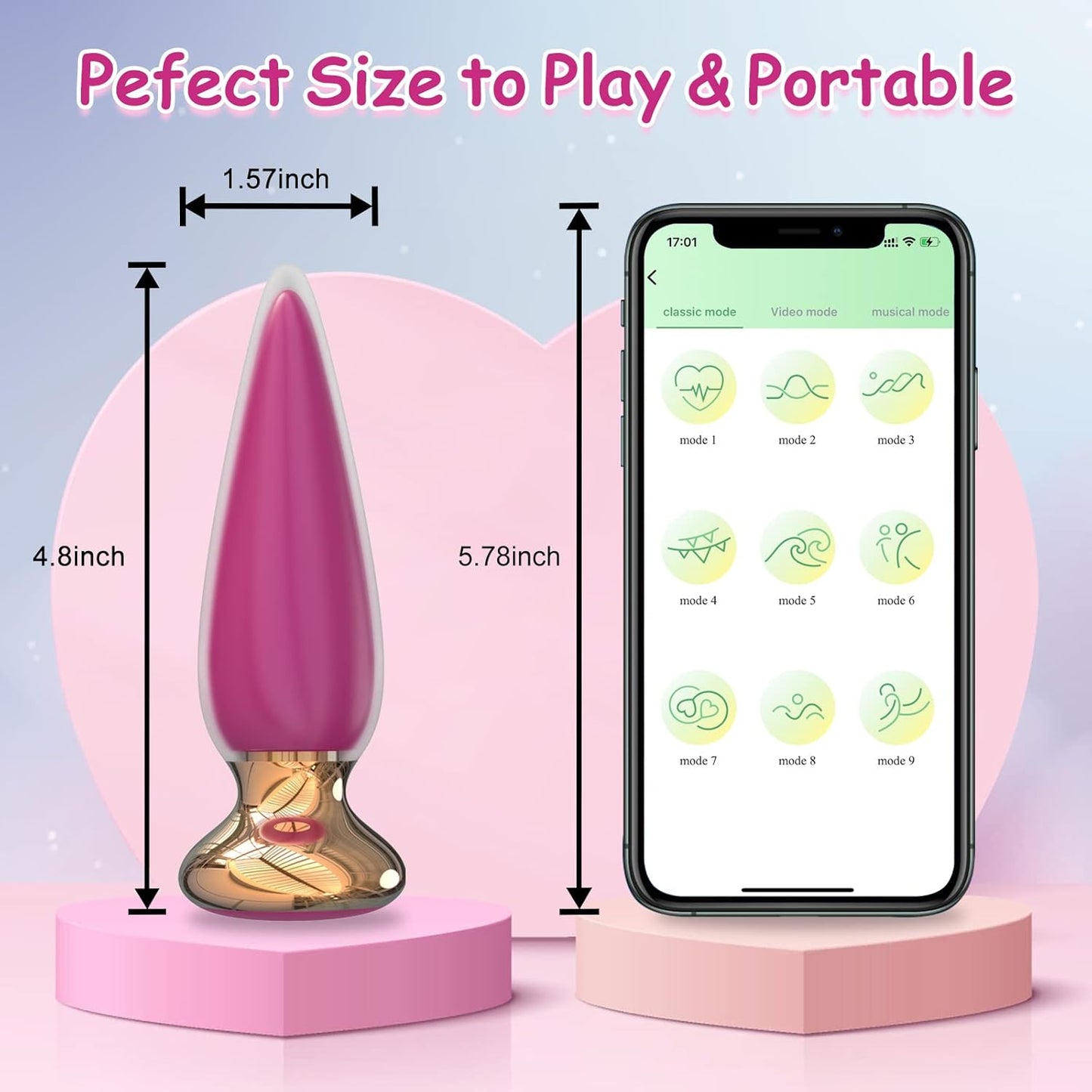 Vibrador anal tipo bala LinkPlug con control remoto y por app