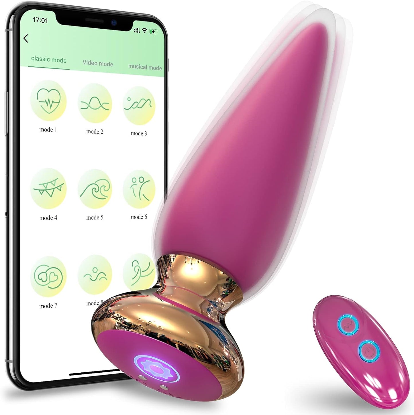 Vibrador anal tipo bala LinkPlug con control remoto y por app