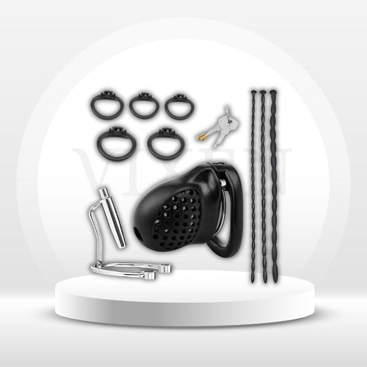 LockMaster Male Chastity Cage Kit & Urethral Sounds