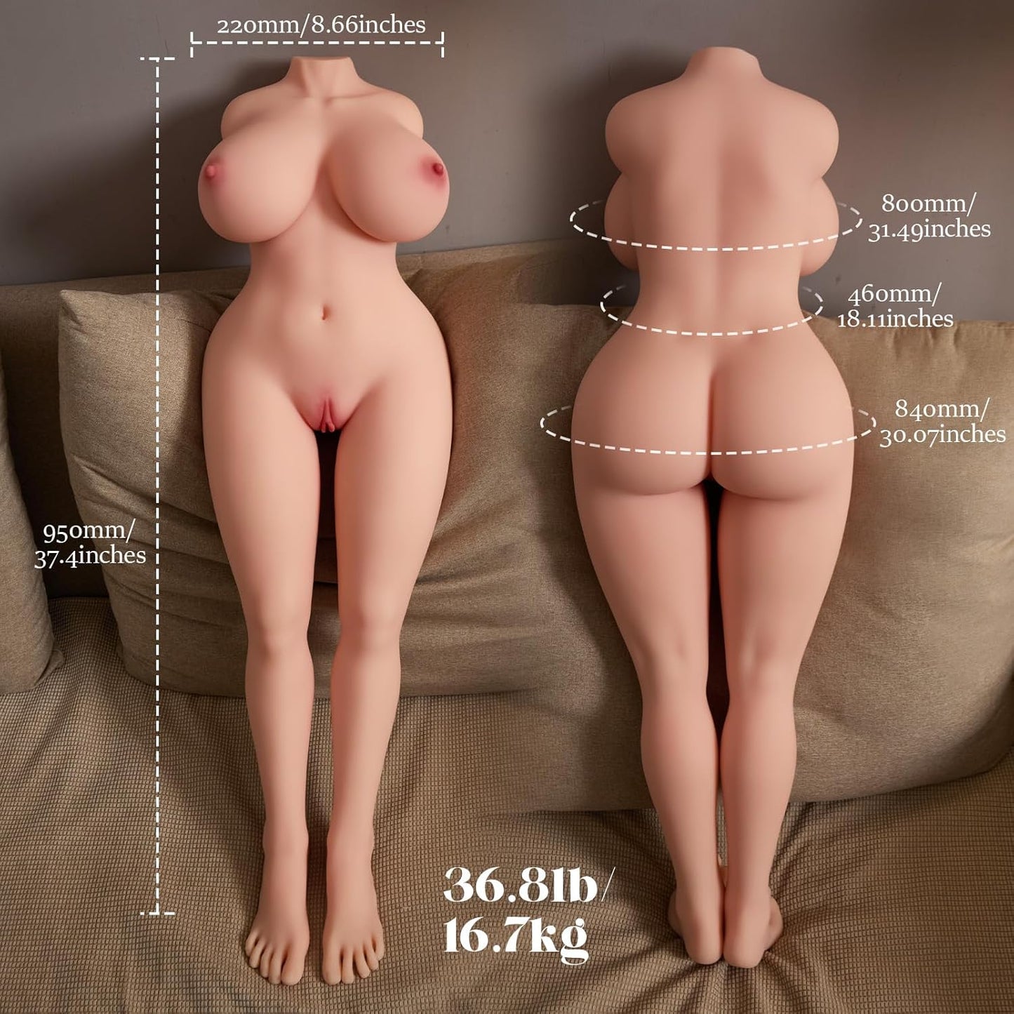 Muñeca Sexual de Cuerpo Completo LongLure de 36.8 libras