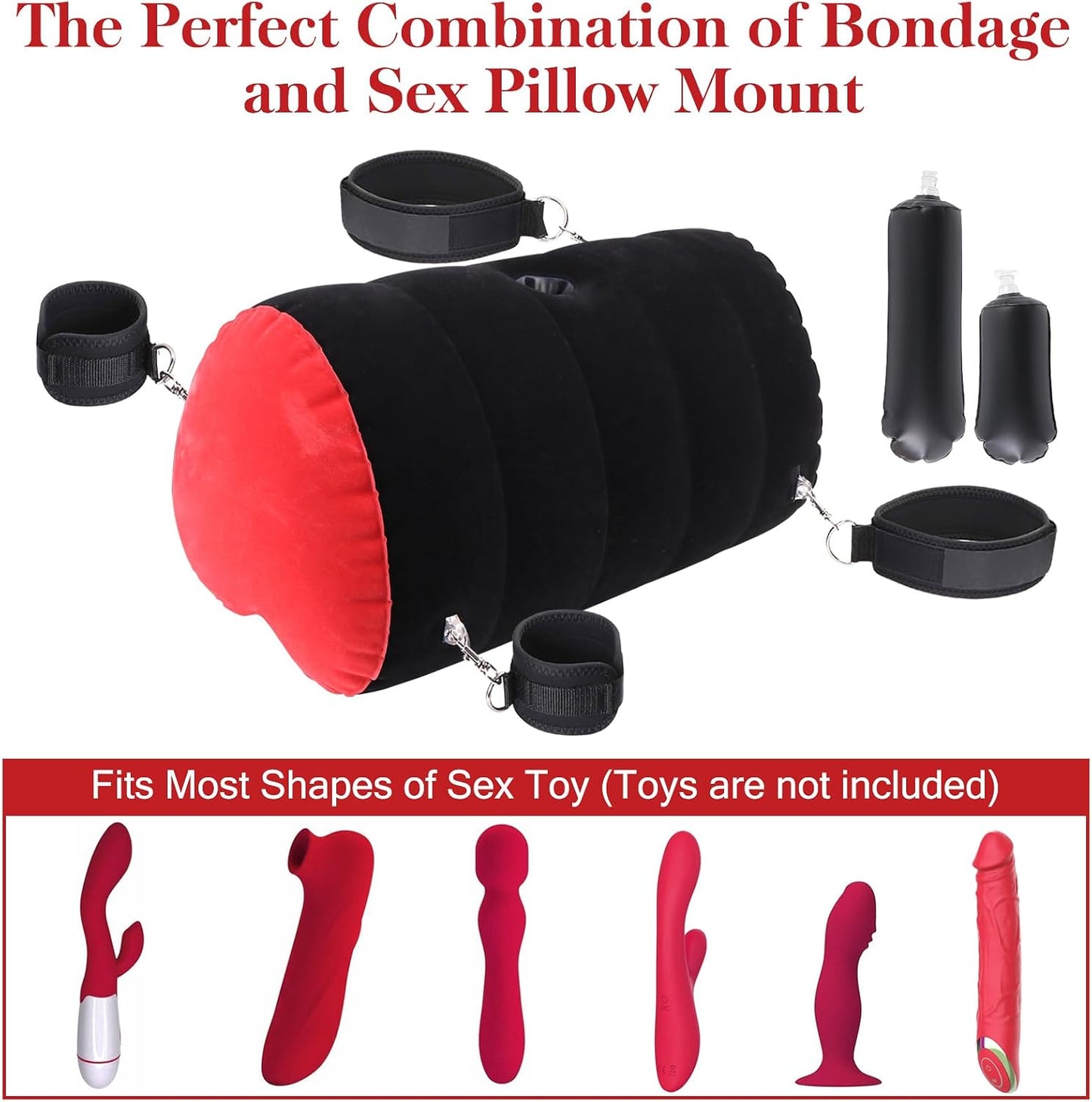 Oreiller sexuel en forme de cœur gonflable LoveLock Dildo Mount