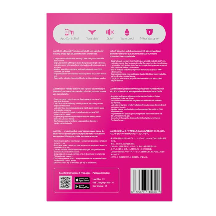 Vibrador de punto G a control remoto Lovense Lush Mini