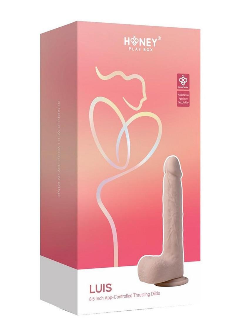 Dildo LUIS de silicona con vibración y estimulador de clítoris, controlado por app, de Honey Play Box