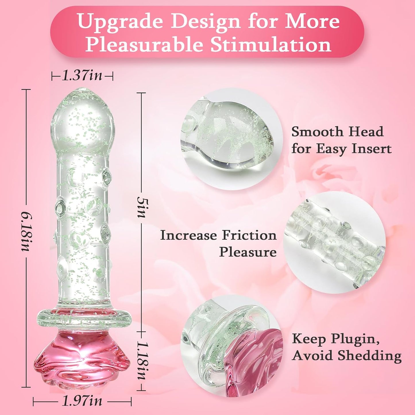 LumiRose Estimulante Perlas Tapon Anal de Vidrio