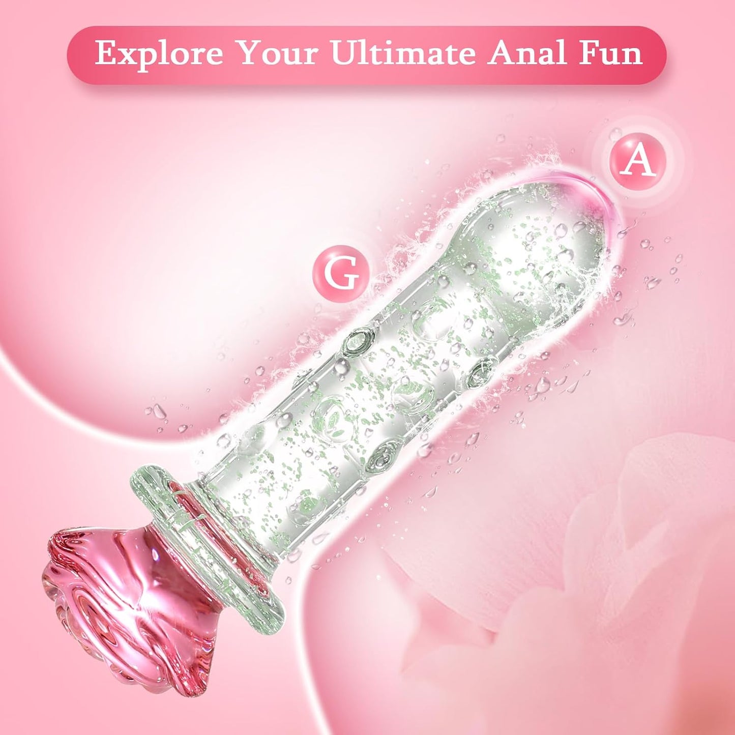 LumiRose Estimulante Perlas Tapon Anal de Vidrio