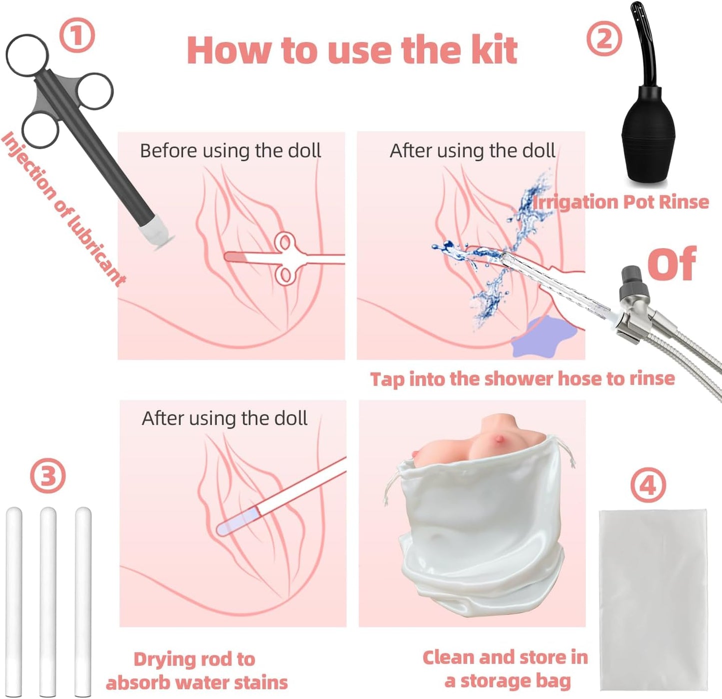 LushDoll Essentials – Kit de cuidado de juguetes de 8 piezas