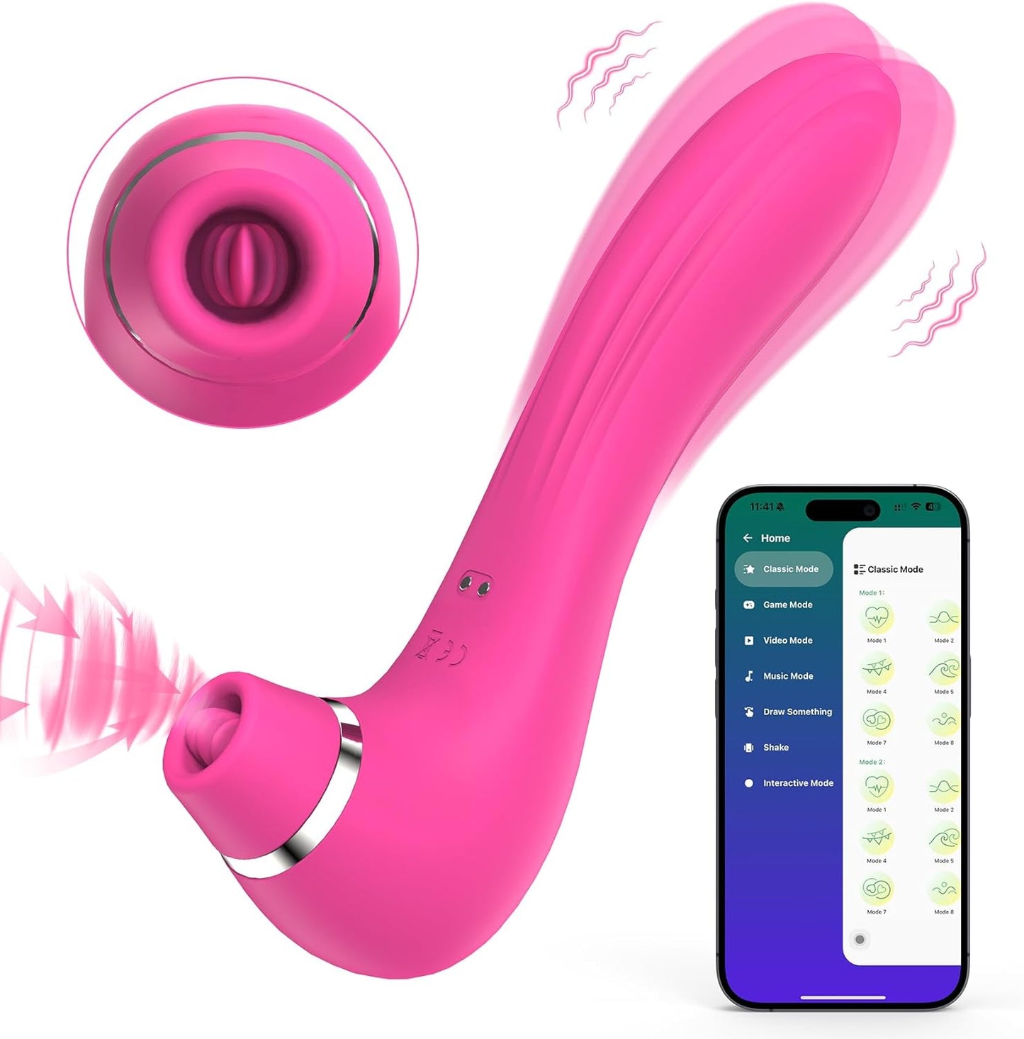 Vibreur Licki & Point G Connecté 4-en-1 LustLips