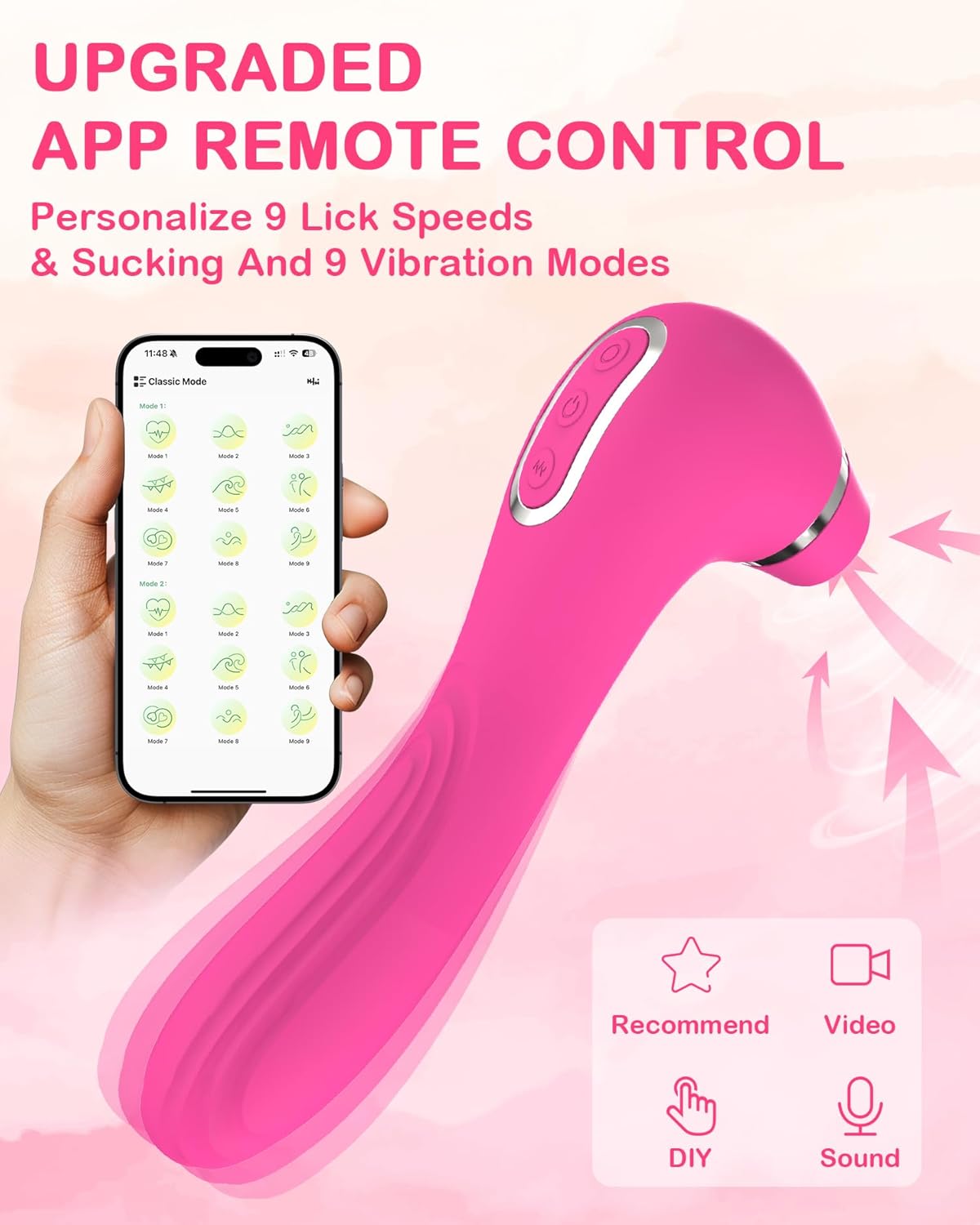 Vibreur Licki & Point G Connecté 4-en-1 LustLips