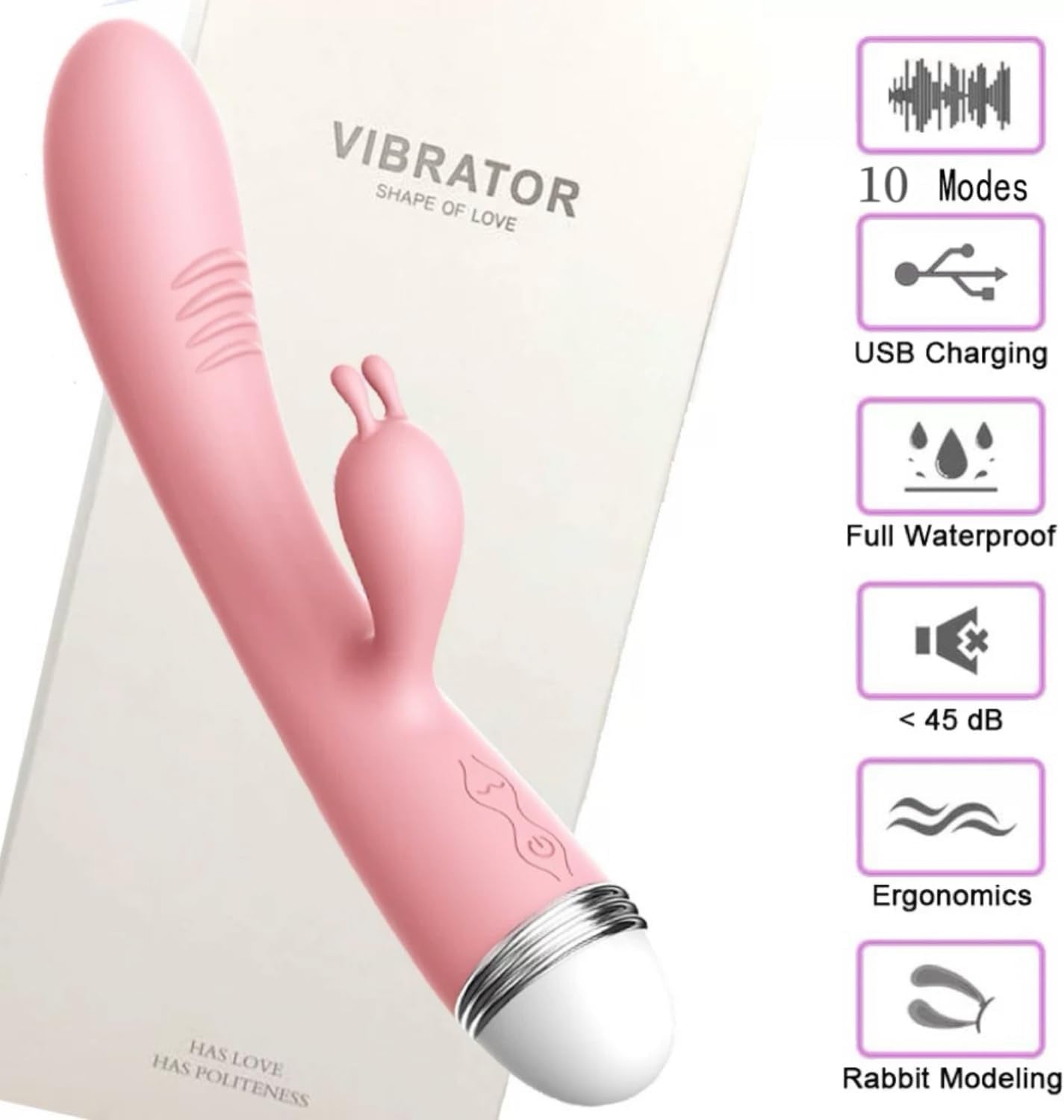 Vibrador de conejo de doble estimulación LuxeHare, 10 modos