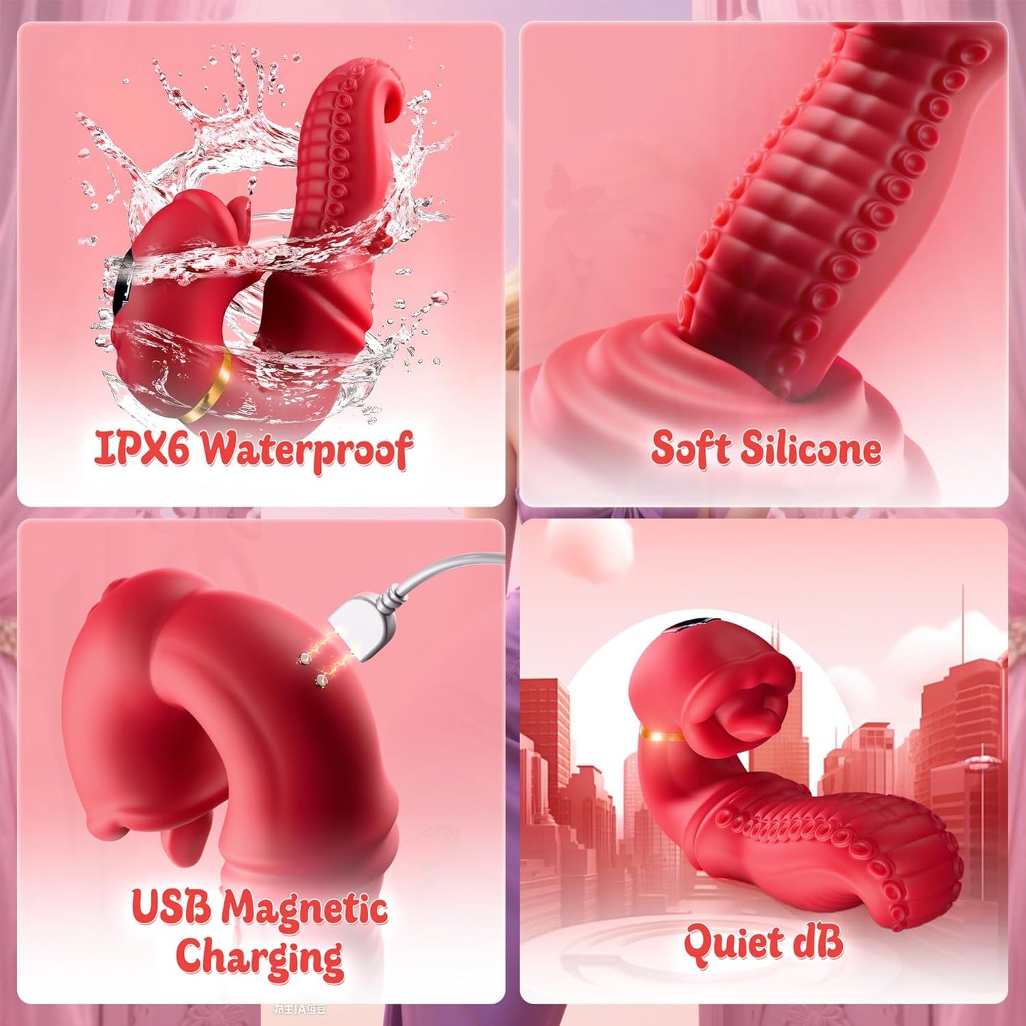 LuxeRose Vibrador de lengua para clítoris y punto G