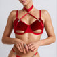 Velvet Harness Bra and Panty Set