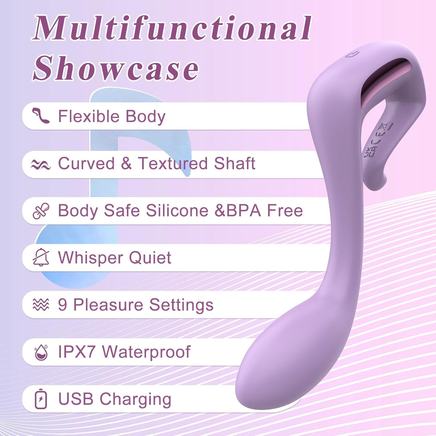 Vibrador LyricPulse curvo para punto G y próstata