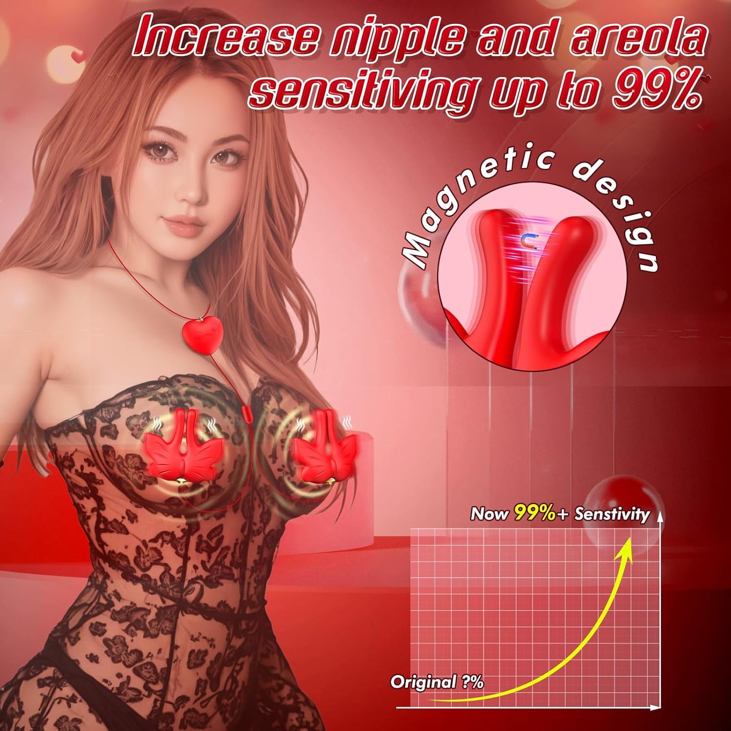 Conjunto de vibradores para pezones MagnaPulse
