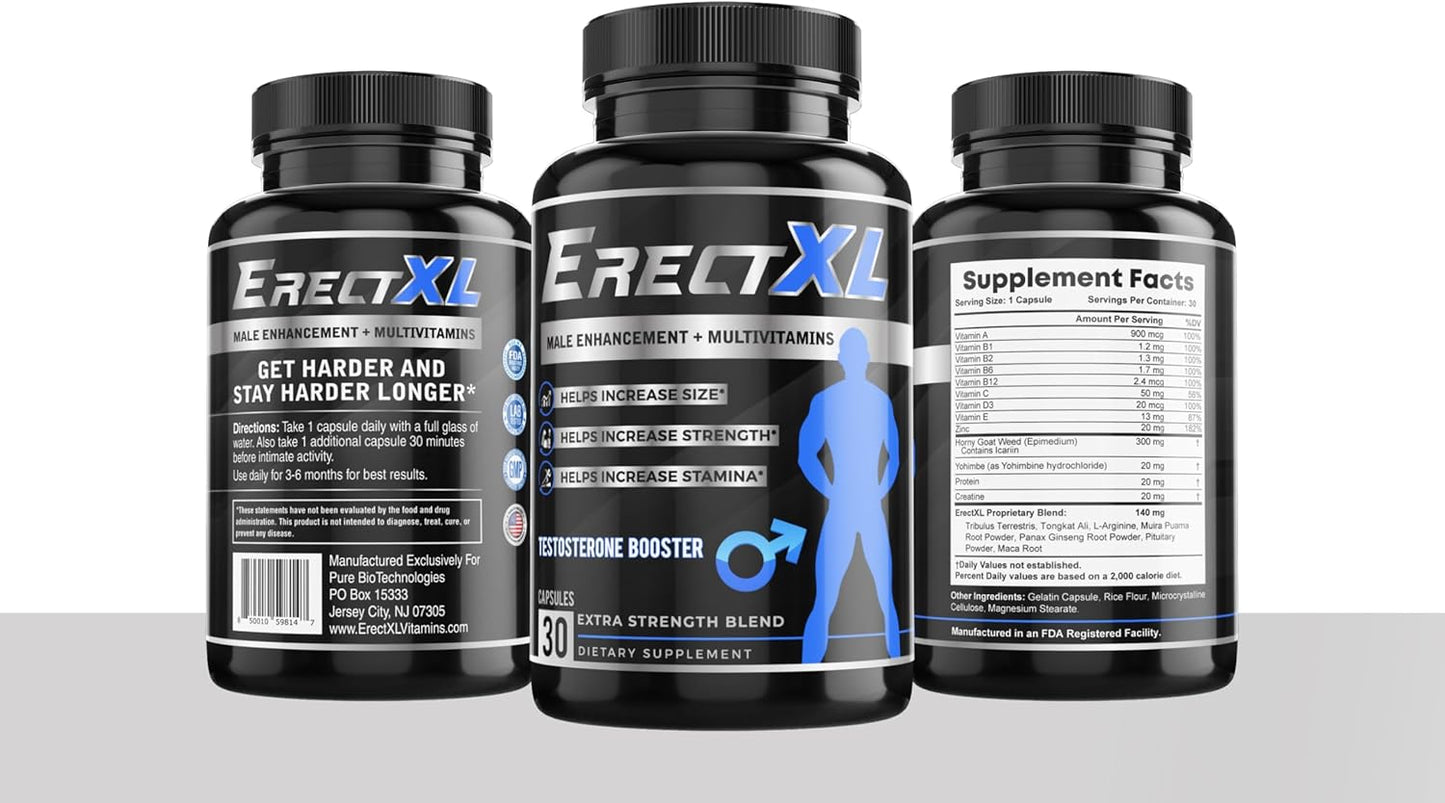 Potenciador Masculino + Multivitamínico – Energía y Soporte para el Tamaño