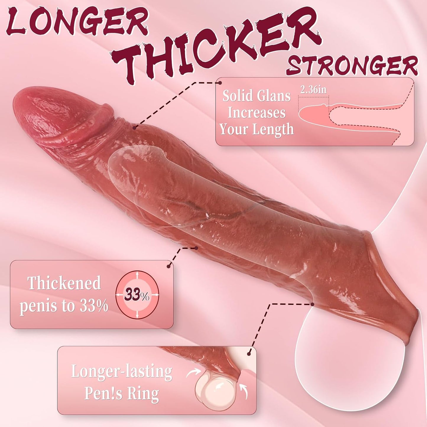 MaxGirth+ Funda Extensor Realista de Pene