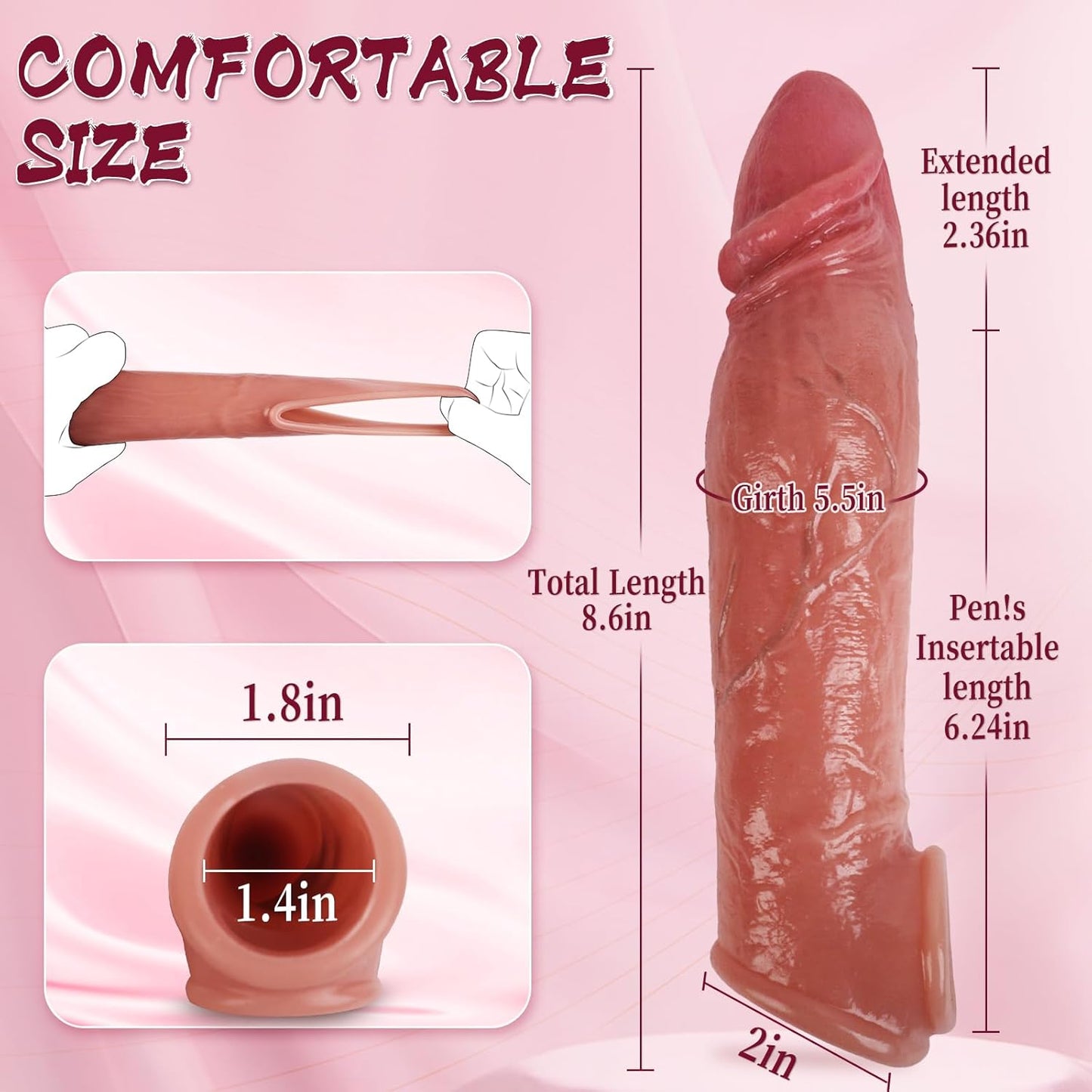 MaxGirth+ Funda Extensor Realista de Pene