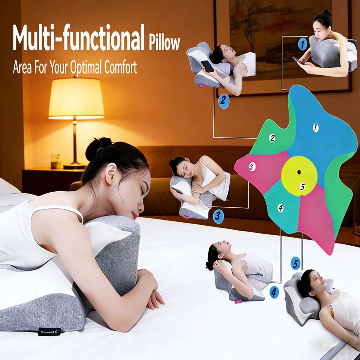 Almohada de espuma viscoelástica para parejas para posiciones íntimas