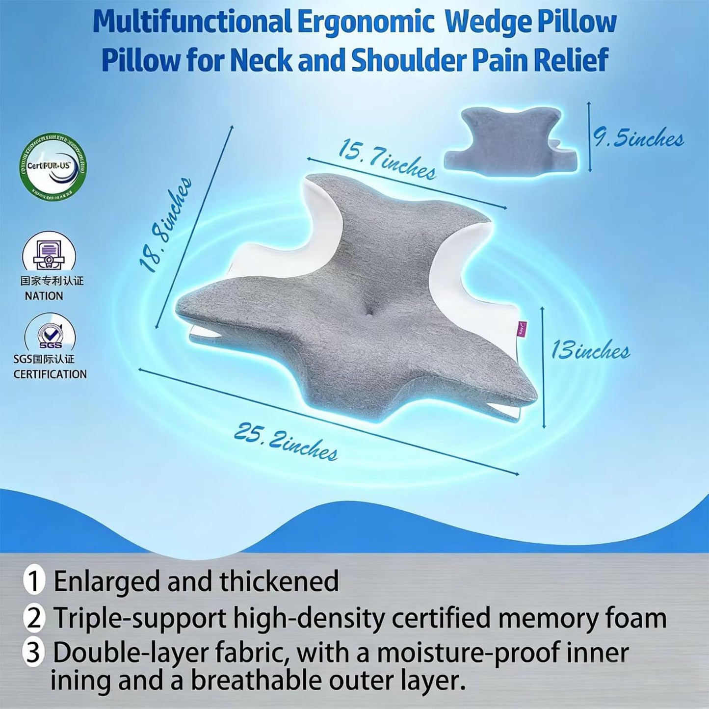 Almohada de espuma viscoelástica para parejas para posiciones íntimas