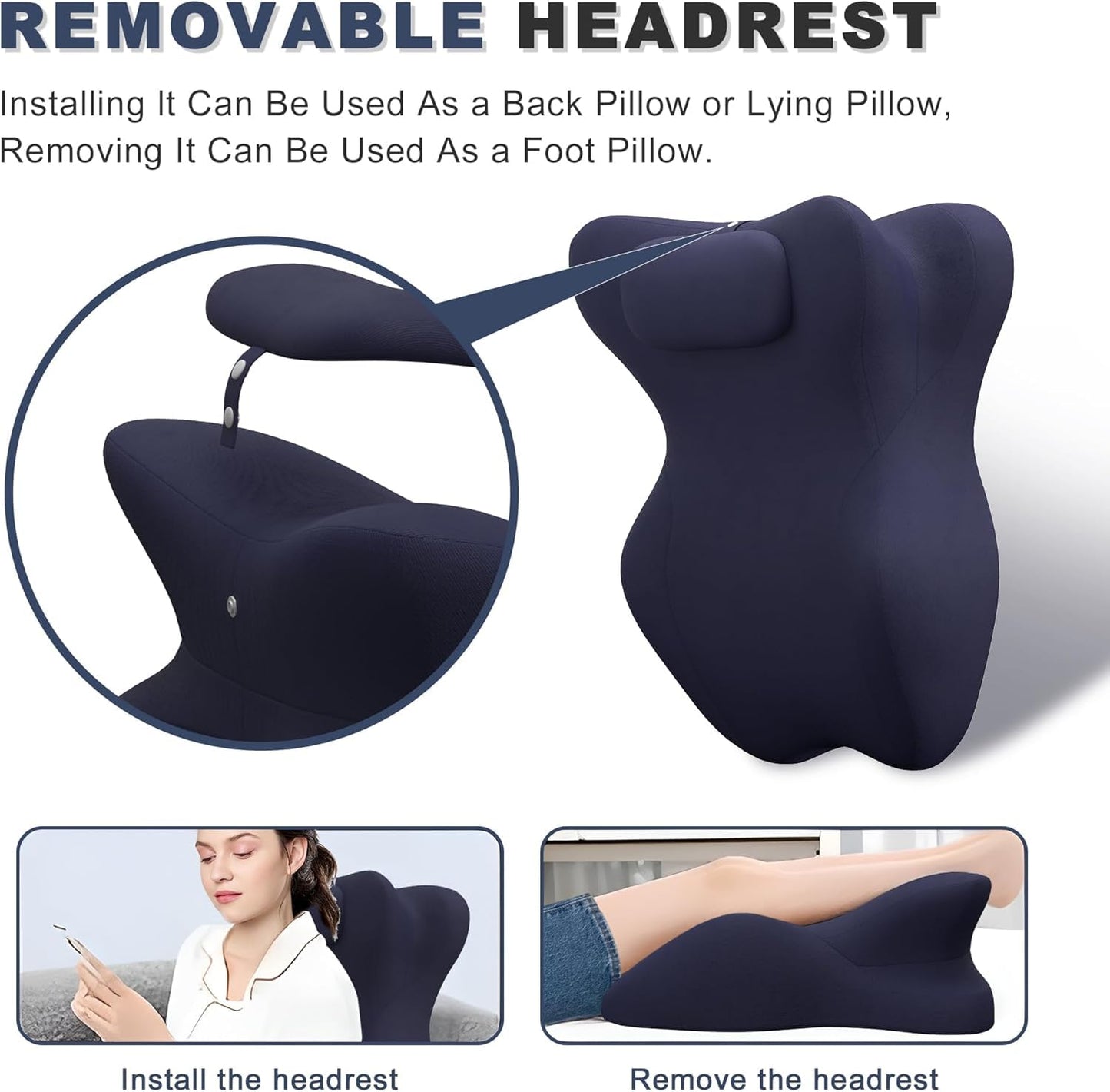 Almohada de cuña de espuma viscoelástica de soporte íntimo para parejas
