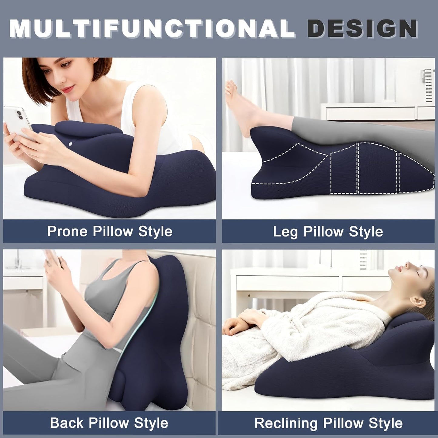 Almohada de cuña de espuma viscoelástica de soporte íntimo para parejas