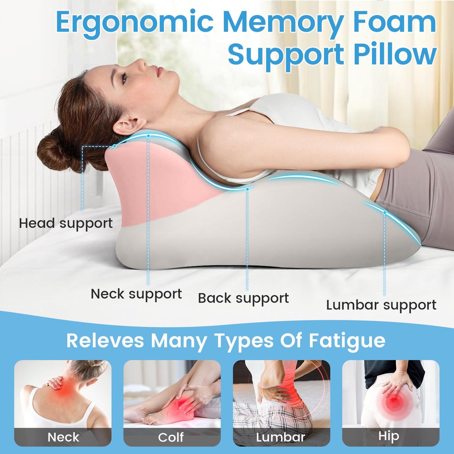 Almohada de cuña de espuma viscoelástica para posicionamiento de parejas