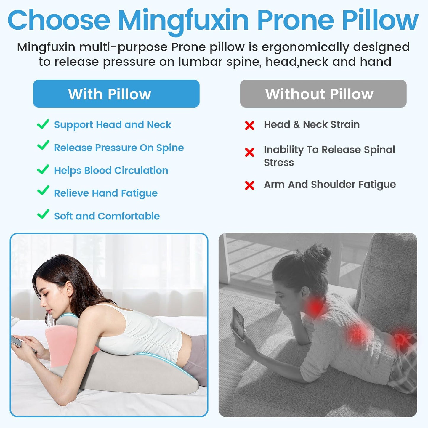 Almohada de cuña de espuma viscoelástica para posicionamiento de parejas