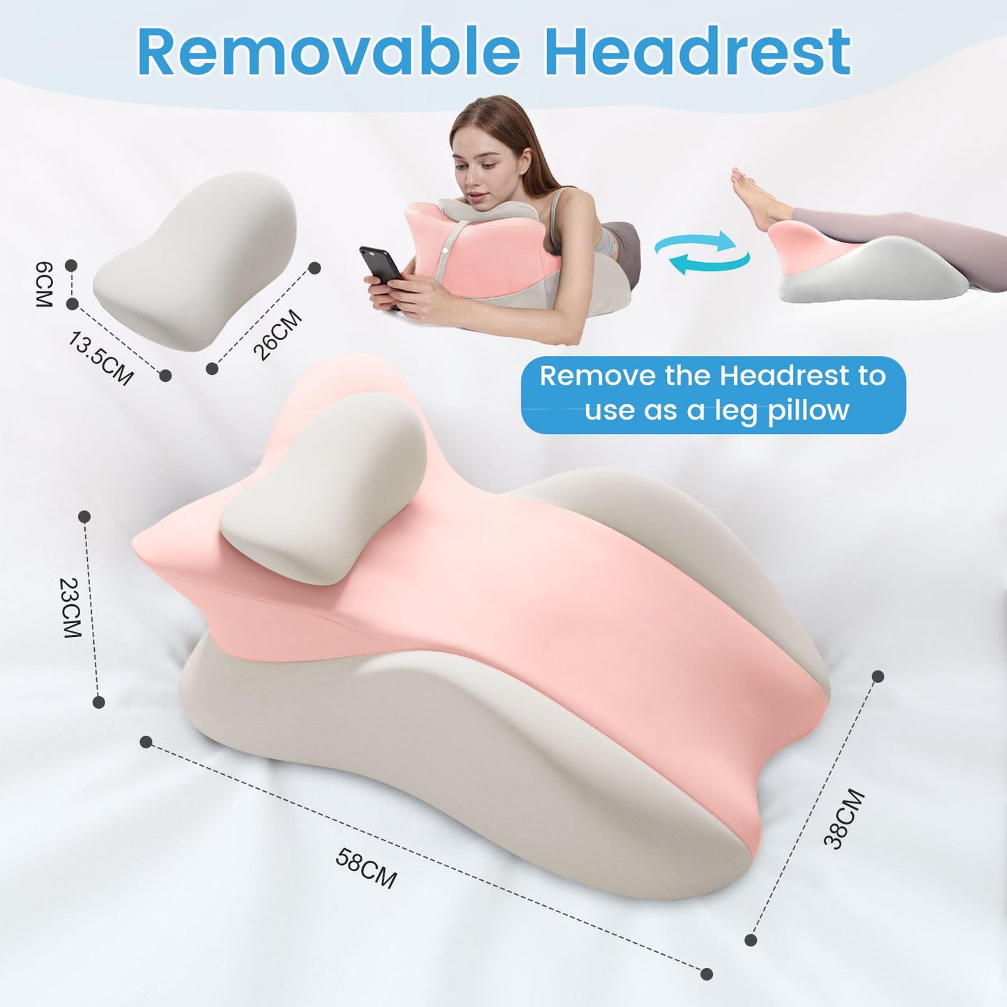 Almohada de cuña de espuma viscoelástica para posicionamiento de parejas