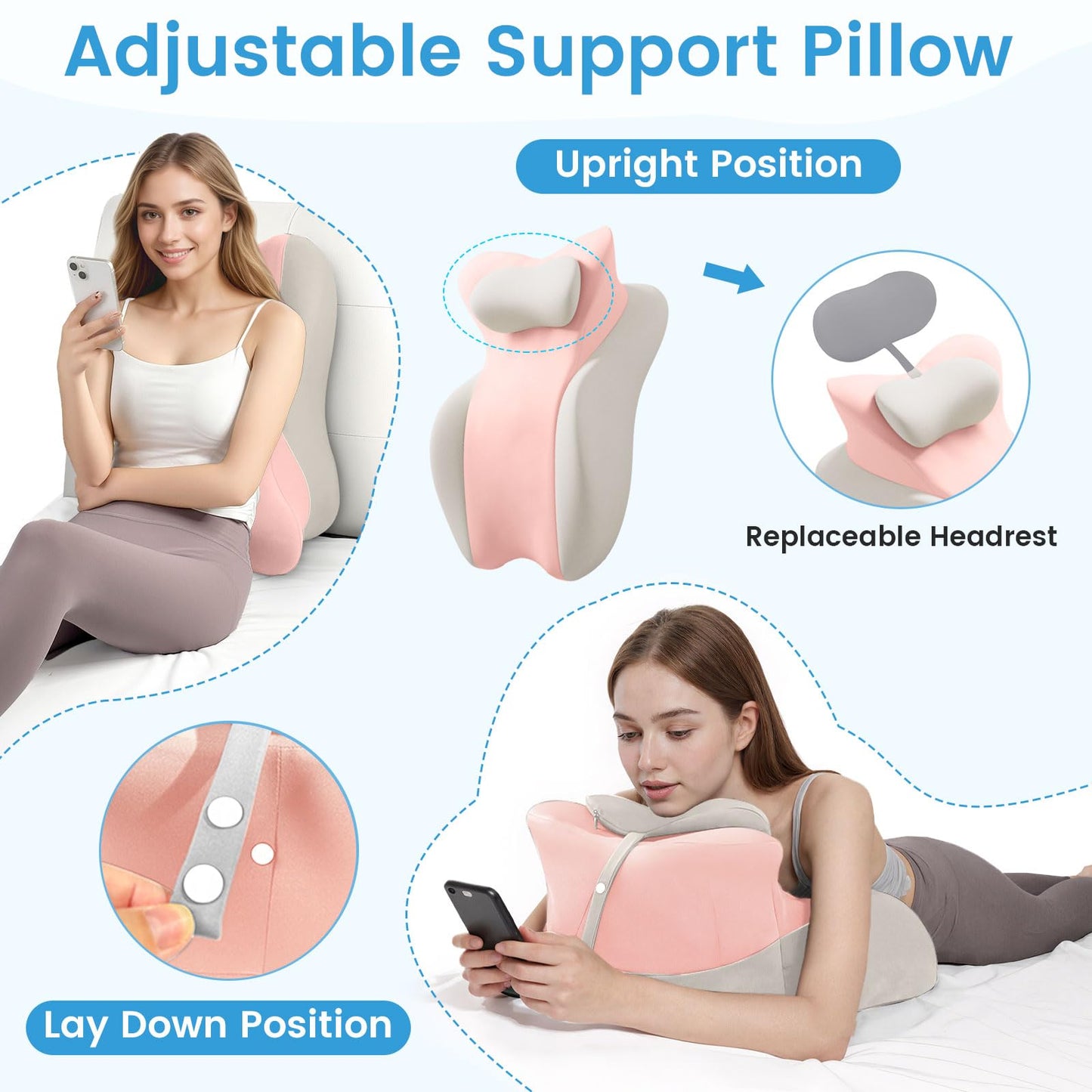 Almohada de cuña de espuma viscoelástica para posicionamiento de parejas
