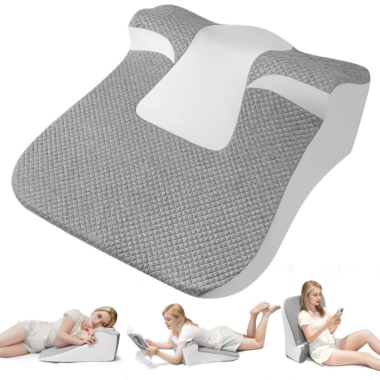 Almohada de cuña de espuma viscoelástica para parejas con soporte
