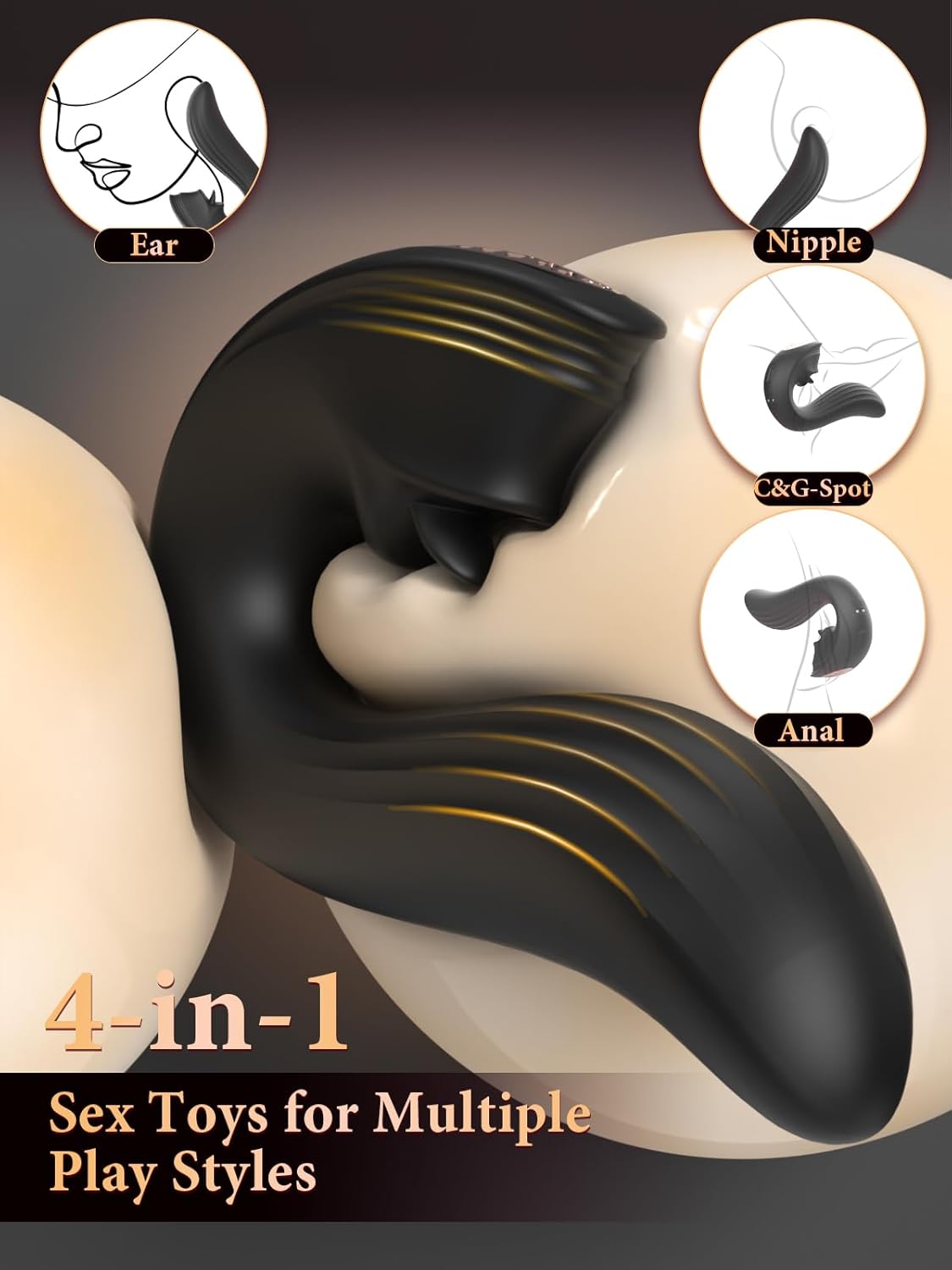 Vibrador de lengua de triple estimulación MidnightLick