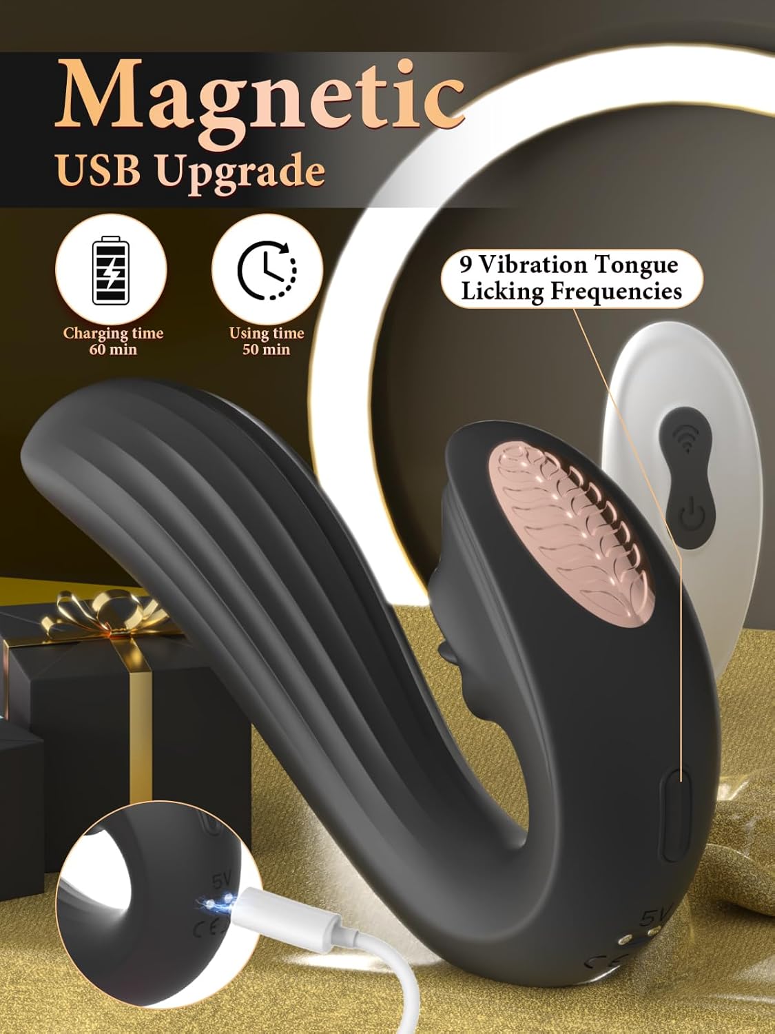 Vibrador de lengua de triple estimulación MidnightLick