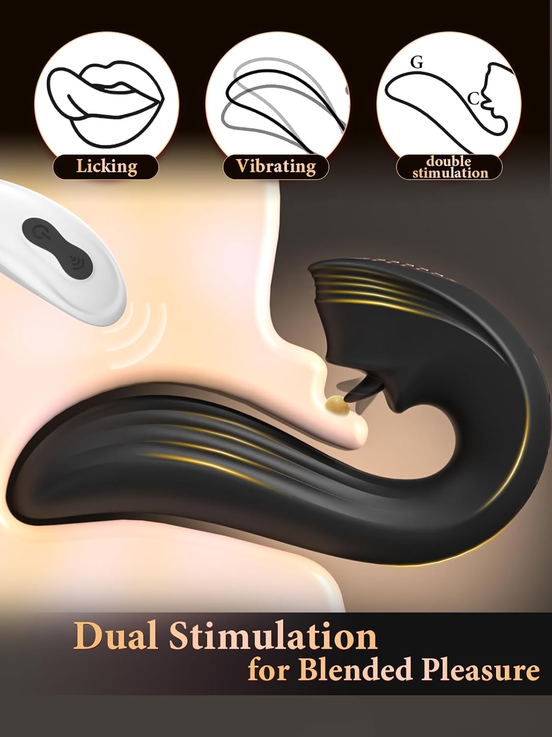 Vibrador de lengua de triple estimulación MidnightLick