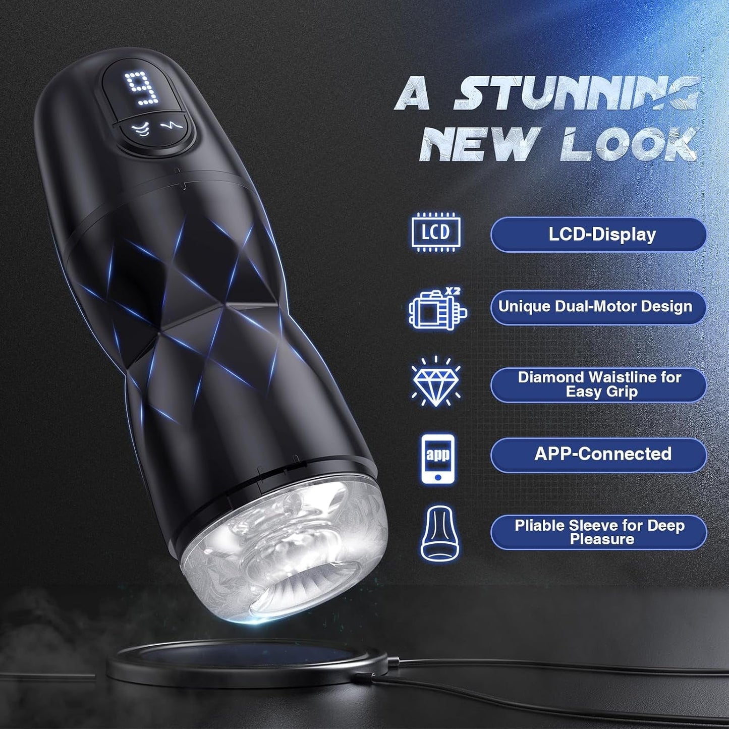 MidnightPhantom App-Control Male Masturbator | Suction & Vibration