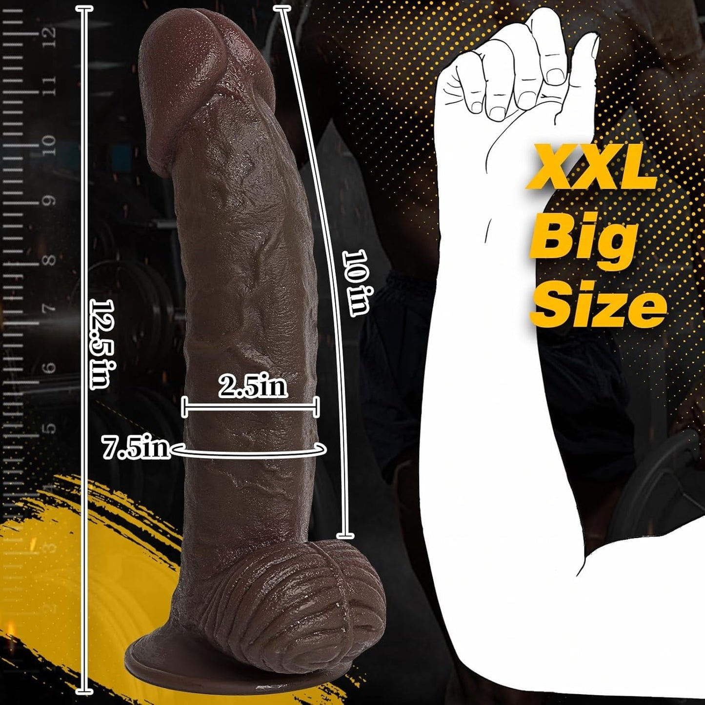 MidnightStallion 12.5" XXL Horse Dildo | Dual-Density Suction Cup