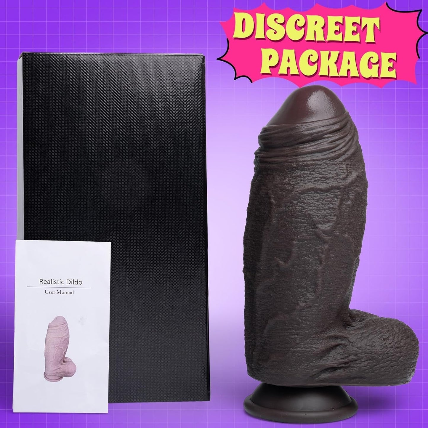 MightyGirth XXL Uncut Suction Cup Ebony Dildo 3" Diameter