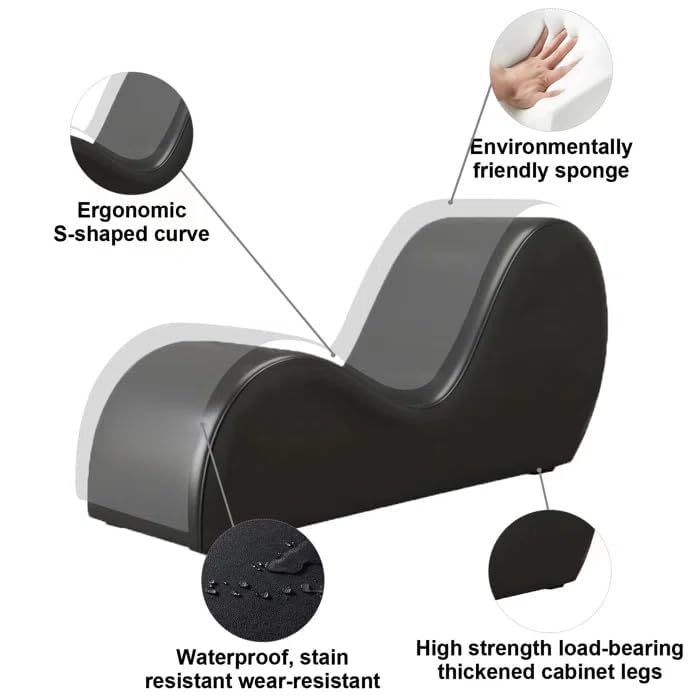 Moderna Chaise Longue de Piel Sintética Curvada Seduction