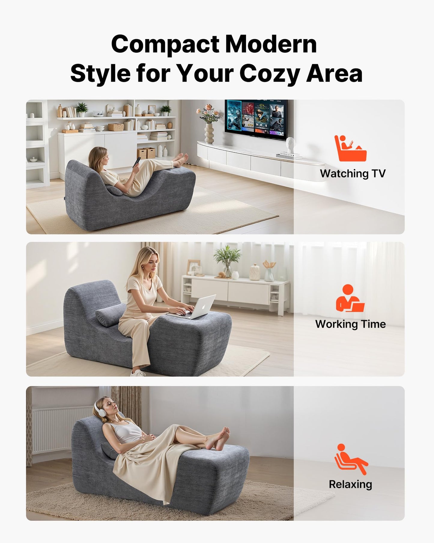 Chaise de salon sexuelle intime incurvée et moderne en mousse
