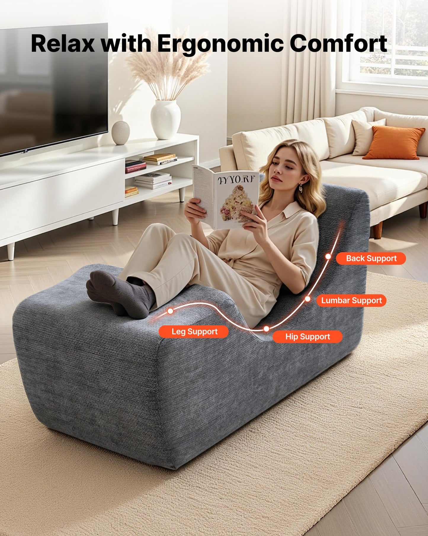 Chaise de salon sexuelle intime incurvée et moderne en mousse