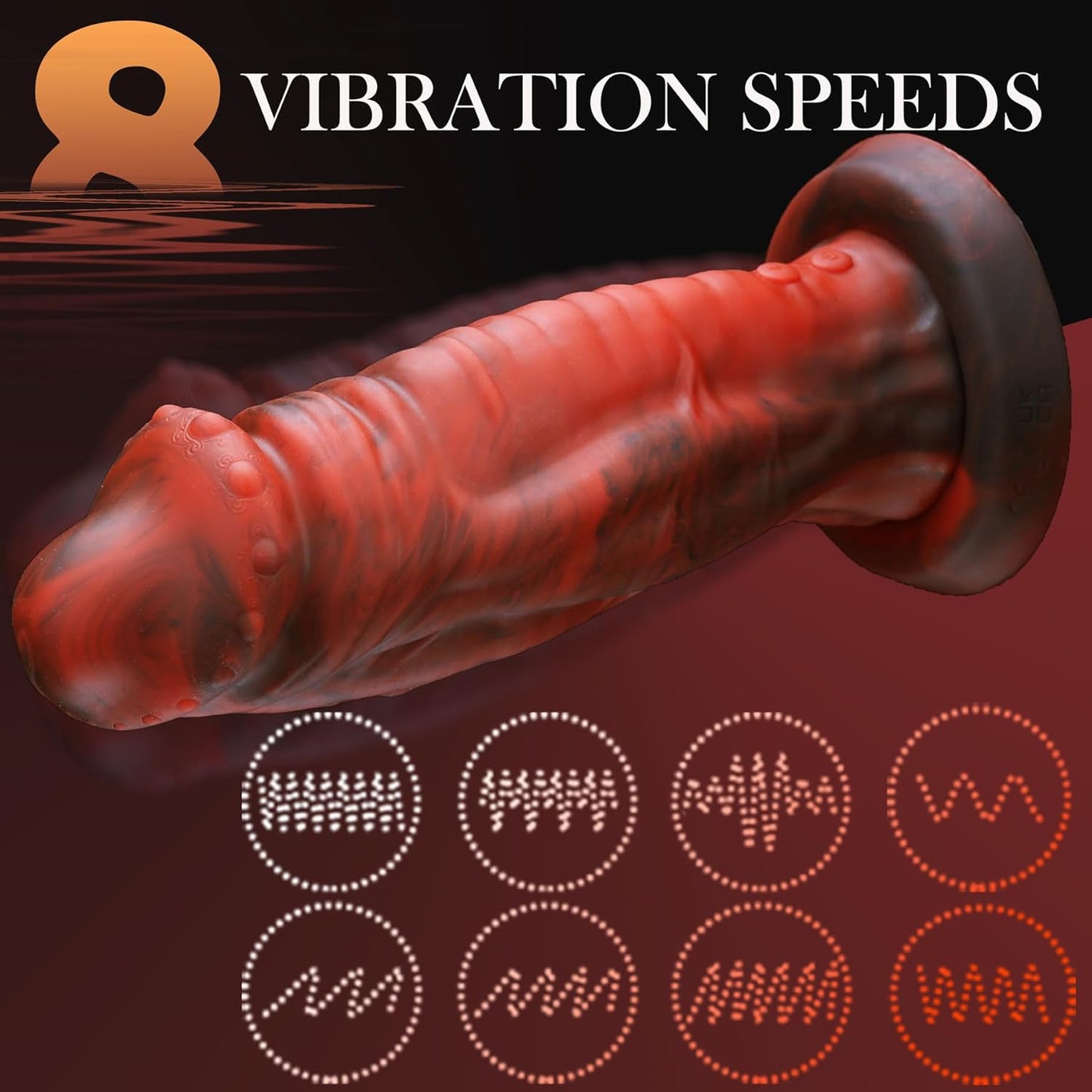 MonsterPulse Vibrador Dildo de 8.5" de Grosor para Juego Profundo