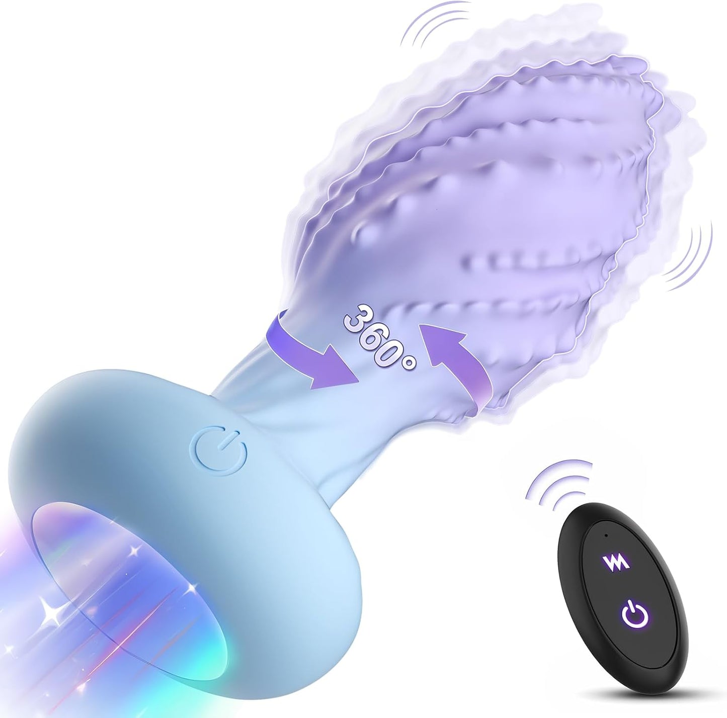 MonsterSpin: tapón anal giratorio 360° con luces LED