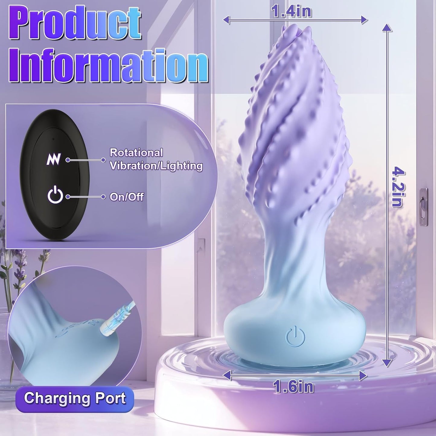 MonsterSpin: tapón anal giratorio 360° con luces LED