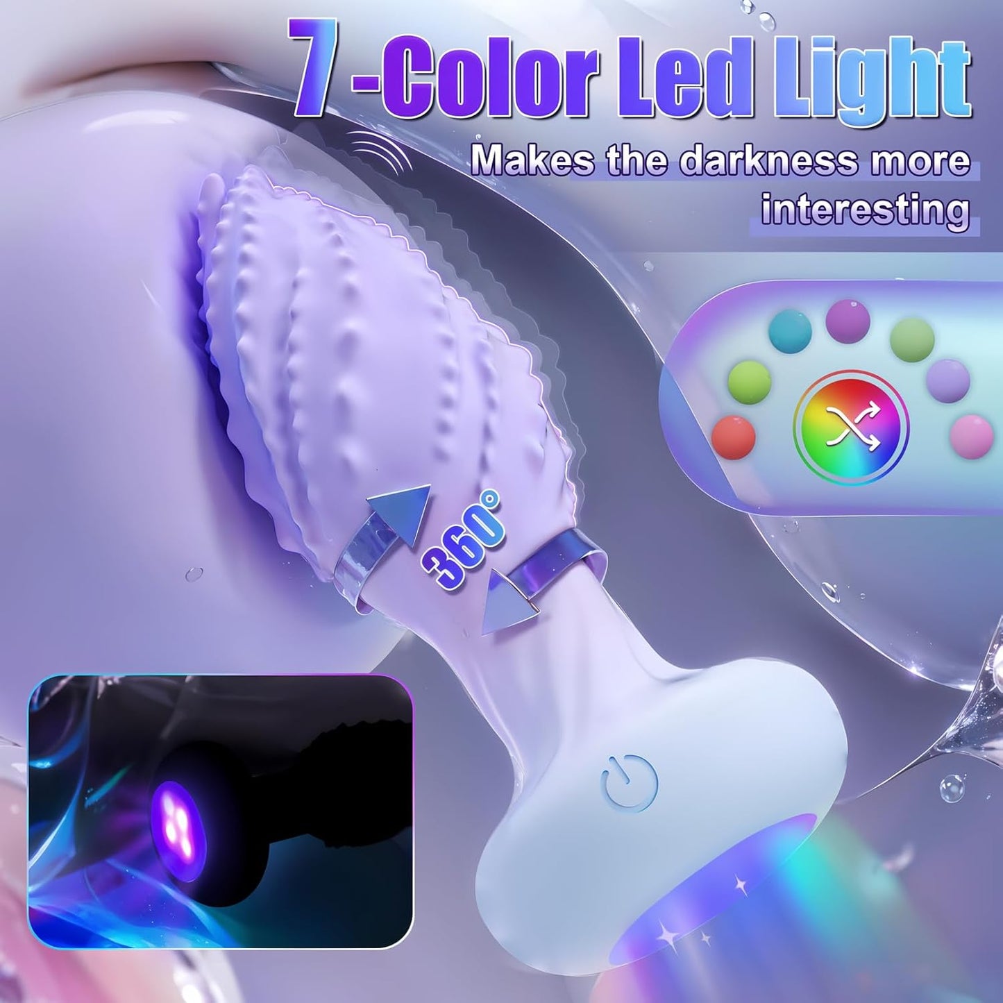 MonsterSpin: tapón anal giratorio 360° con luces LED
