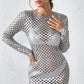 Silver Mesh Mini Dress