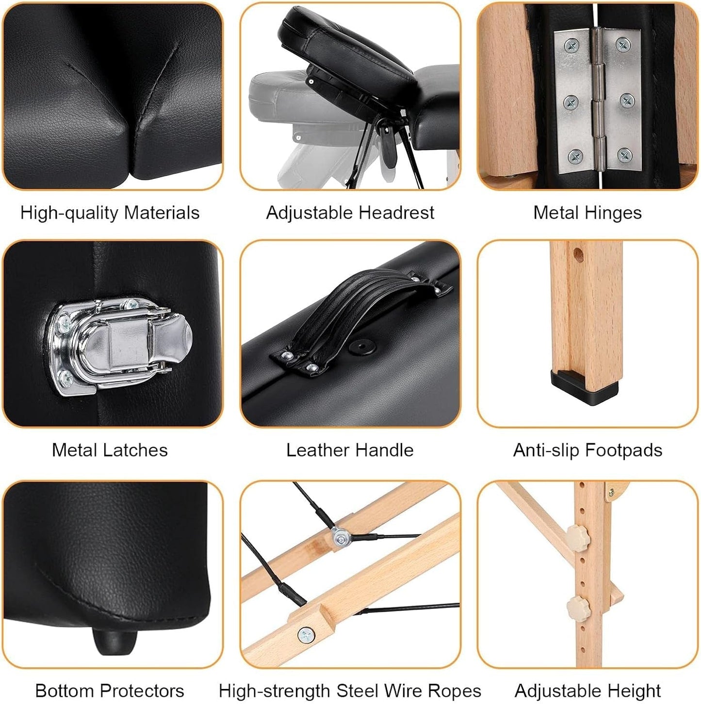 NoirEase Foldable Sensual Massage Sex Table